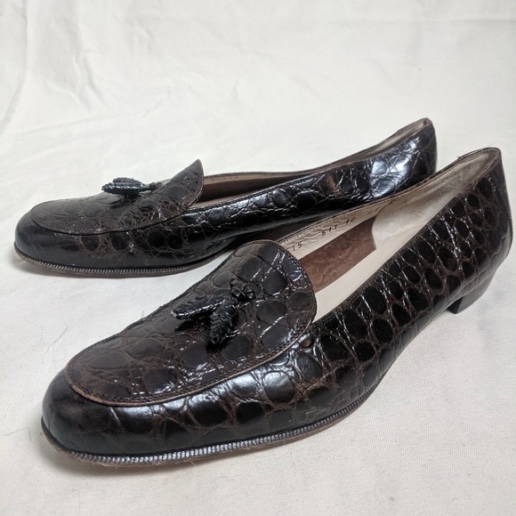 salvatore ferragamo crocodile loafers